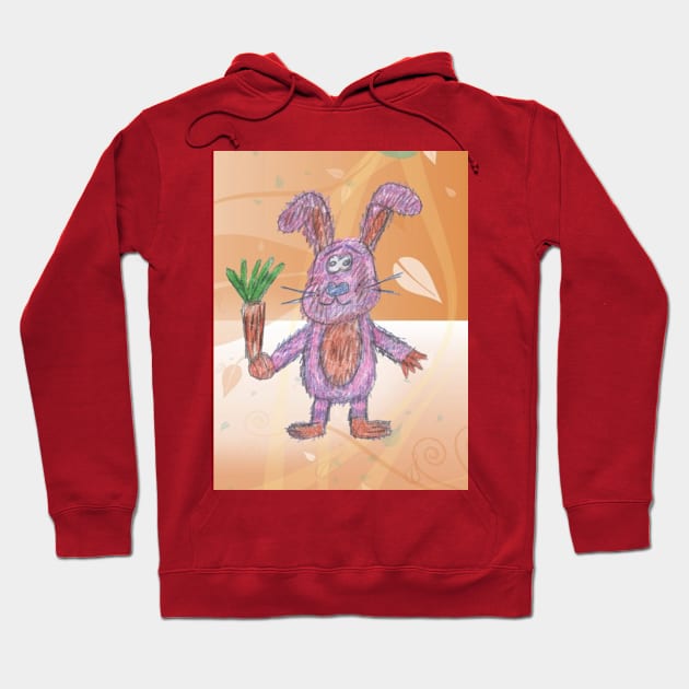 Hare with Carrot Hoodie by Mila-Ola_Art